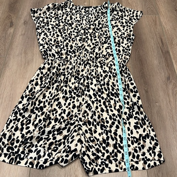 NWOT Halogen Women's Leopard Multi Playsuit Romper Short Sleeves Sz S - Picture 6 of 16